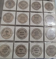 Vintage Wooden Nickels - set of 3