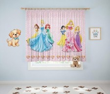 Disney Princess Curtains 180x160cm pink for girl's bedroom colourful cute