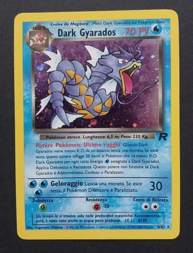 Wizards of the Coast Team Rocket Dark Gyarados 8/82 Holo Rare ITALIAN 2000