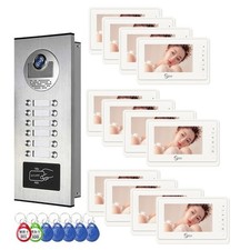 Home wired Video Speaker  12unit 7inch monitor video door speakerIDcard to Unlock