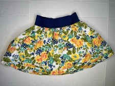 MINI BODEN Girls Sz 9/10Y Floral Elastic Waist Cotton Skirt EUC