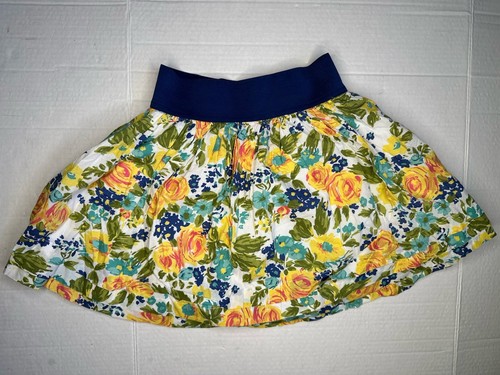 MINI BODEN Girls Sz 9/10Y Floral Elastic Waist Cotton Skirt EUC