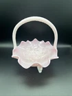 Fenton Art Glass Rosalene Orange Tree With Lions On Interior Basket For QVC 1993