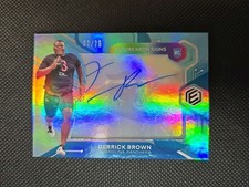 2020 Panini Elements Future Signs Neon Blue  /75 Derrick Brown Rookie Auto RC