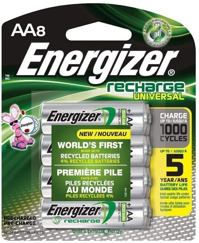 Rechargeable AA Batteries, NiMH, 2000 mAh, Pre-Charged, 8 Count (Recharge...-image