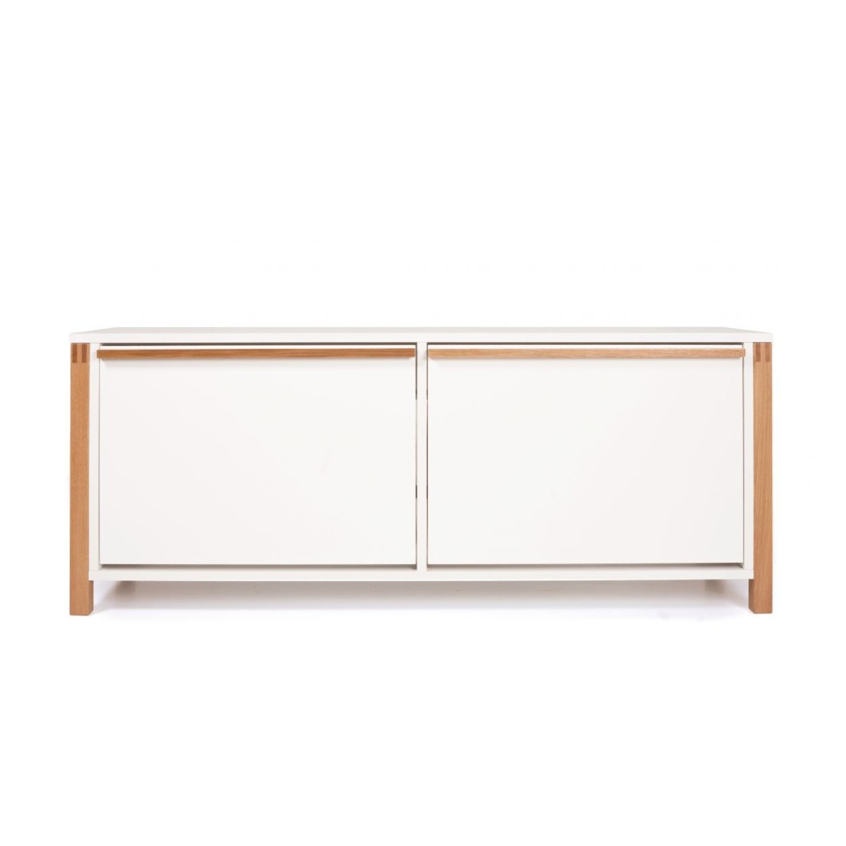 Meuble à chaussures 120cm Northgate en chêne noble et blanc aux finitions soignées