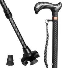 Adjustable Walking Cane for Men Women - Lightweight Carbon Fiber Cane, Premium