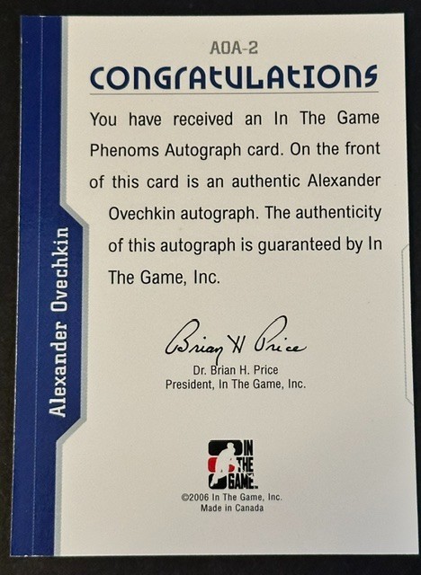 Alexander Ovechkin Card Lot.  In The Game Phenoms SP.  Heroes and Prospects. view 13