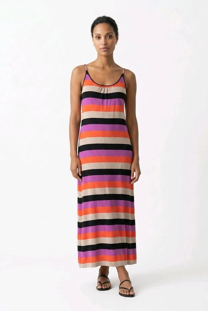 drop back maxi dress Surf Gypsy Open Back Maxi Dress Medium / Crystal Blue Stripe
