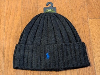 Polo Ralph Lauren Men Wool Blend Ribbed Cuff Knit Beanie Hat