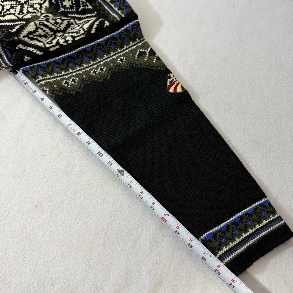 Suéter de Lana Pura DALE of NORWAY Equipo de Esquí de Estados Unidos 1/4 Cremallera Para Hombre Talla L Negro Verde Foto 4 de 4