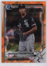 2021 Bowman Sapphire Chrome Prospects Orange Refractor 18/75 Matt Thompson 1ek2