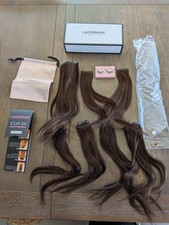 Lacerhair Clip In Human Hair Extensions Natural Brown 2