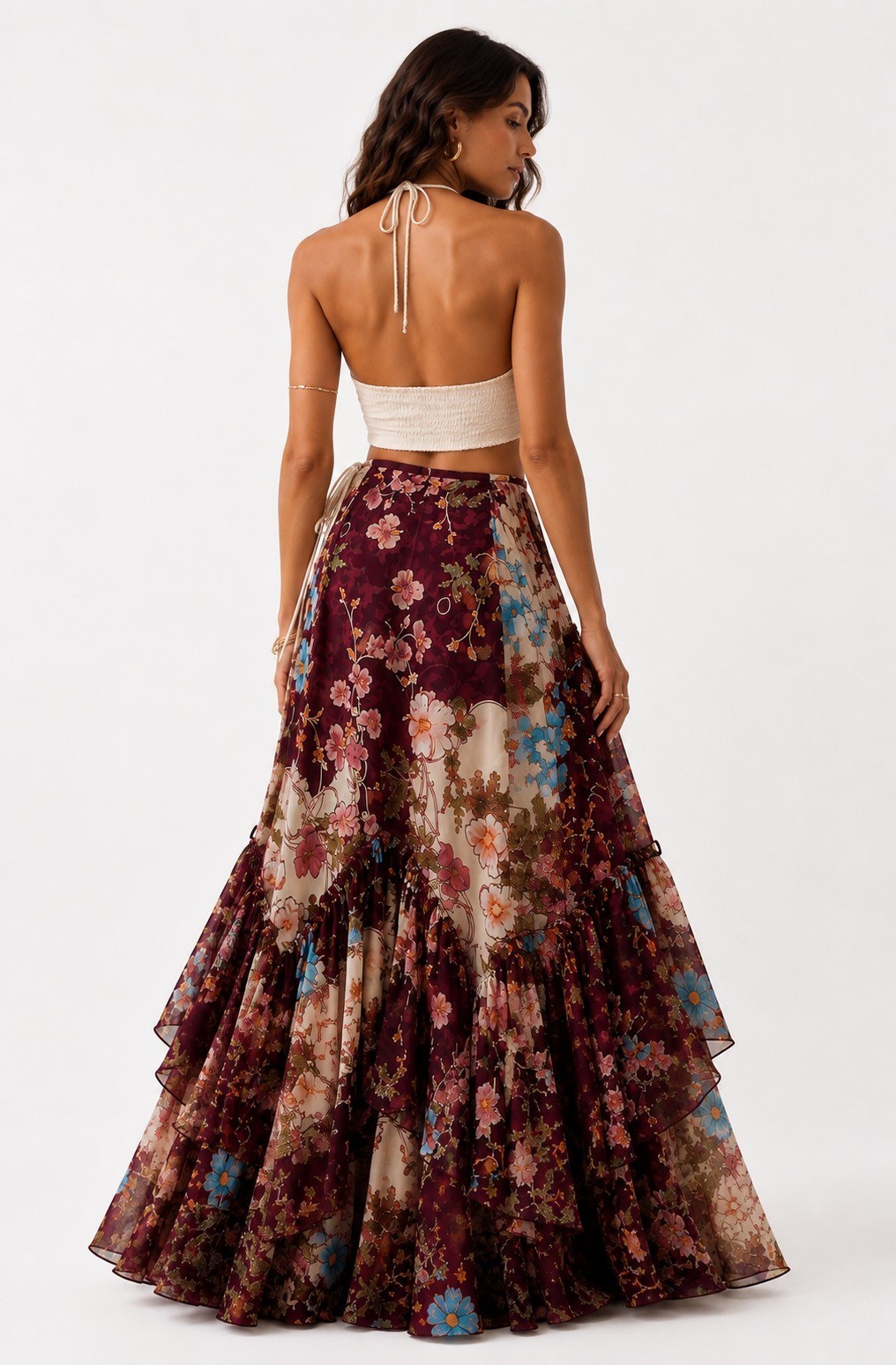 Free People Palermo Villa Maxi Midi Floral Skirt Boho XS SMALL UK6 UK8 EU34 EU36 3