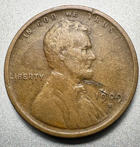 1909-S/HORIZONTAL S  LINCOLN CENT   VF DETAILS   KEY DATE  #1188