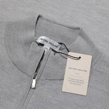 Peter Millar NWT Crown 1/4 Zip Sweater Size XXL in Gray Wool Blend