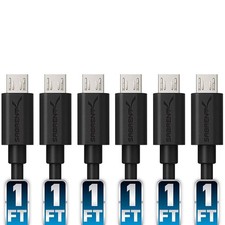 SABRENT Cavo Micro USB [6 x 30cm] Caricatore Micro USB a USB A 2.0 Cavo di