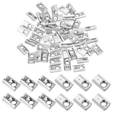 50Pcs M5 Half Round Roll in Spring t Nuts 2020 Series t Slot Spring Nuts Silver