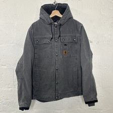 Y2K Carhartt Sandstone Hooded Multi-Pocket Jacket Gravel J284 GVL