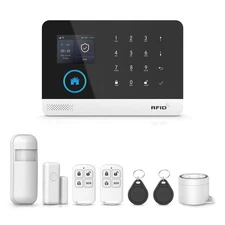 WiFi Home Alarm System,2.4" Colorful Screen Home Security System,8 Pieces Wir...