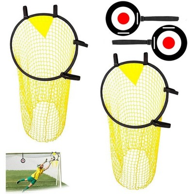 4 Pieces Kids Football Goal Target & Training Net Foldable Easy Attach Strap