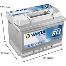 VARTA BLUE Dynamic D59 075 type Battery