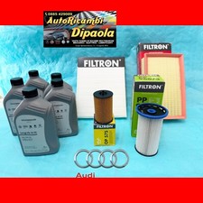 KIT TAGLIANDO ORIGINALE AUDI A3 (8V) Q2 Q3 1.6 2.0 TDI 5L LONGLIFE 0W30 + FILTRI