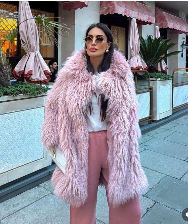 ZARA ZW COLLECTION FAUX FUR COAT PINK FW24/25 SIZE XS REF. 3362/240