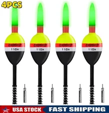 THKFISH 4Pcs Lighted Slip Bobbers Fishing Floats Glow Dark Spring Bobber 1.5-2in