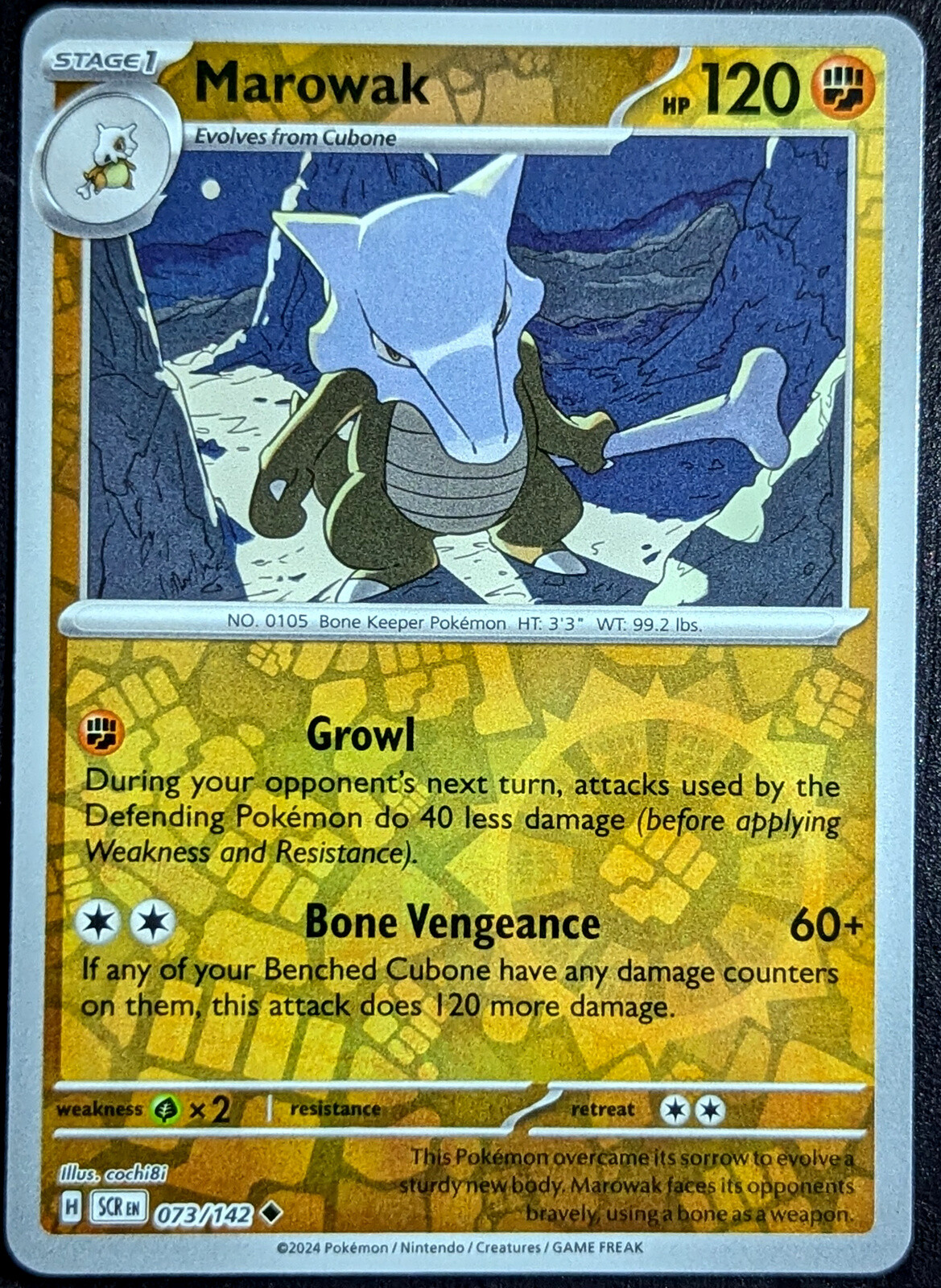 Marowak 73/142 Reverse Holo Stellar Crown - Pokemon TCG - Mint
