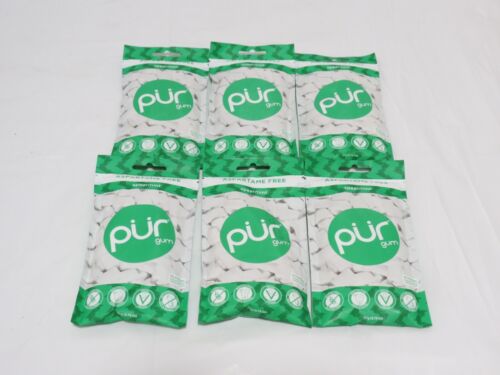Pur Gum Spearmint 55 Pieces Aspartame Free 100% Xylitol 6 Packs Exp 4/26