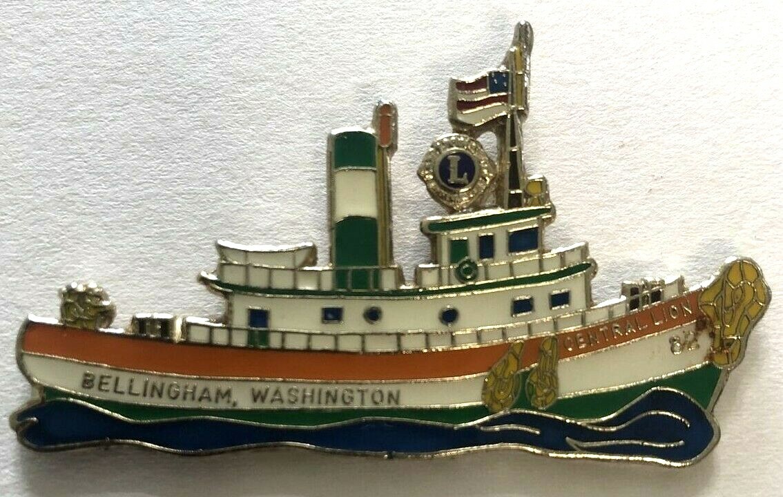 Bellingham Washington Lions Club Collectible Ship Lapel Pin 82