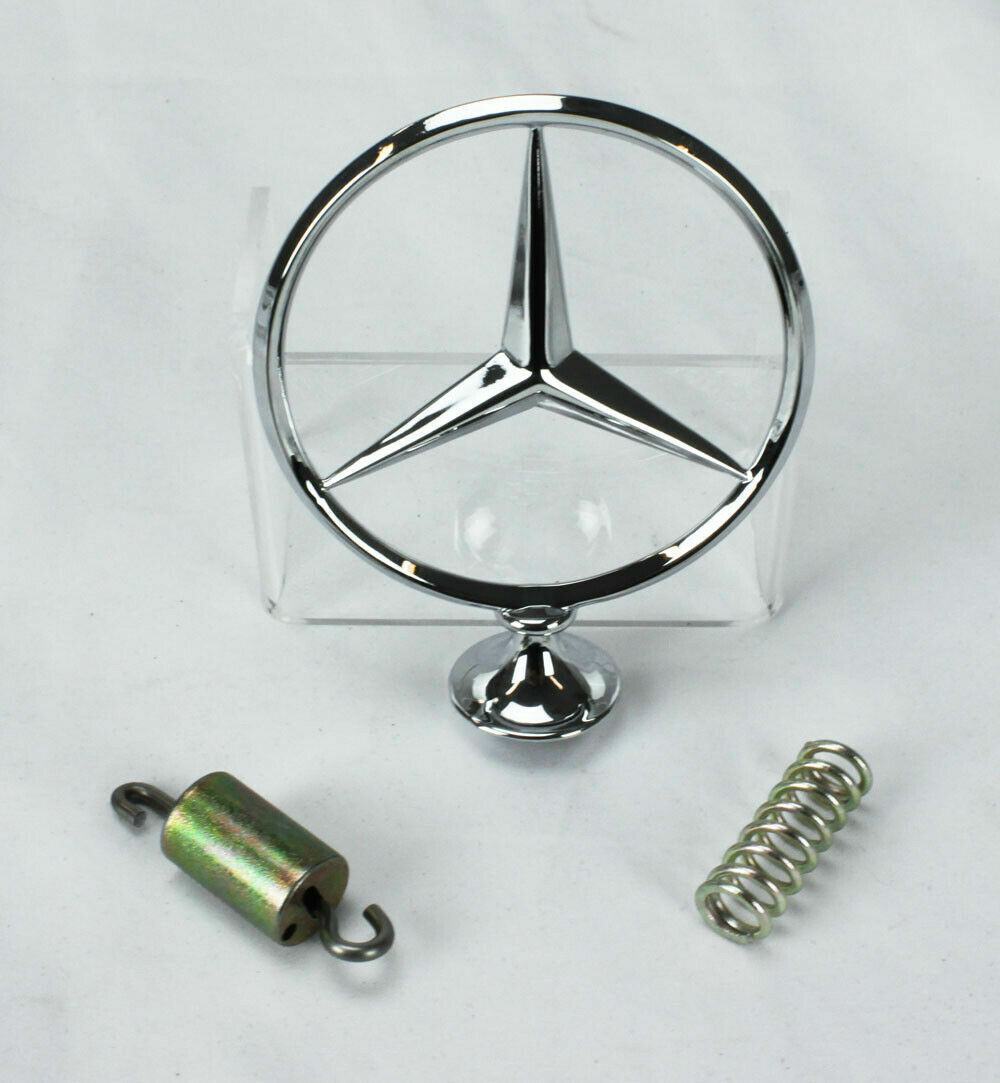 Mercedes Hood Star Ornament w/ Spring New OEM W111 W114 US W115 '67'73