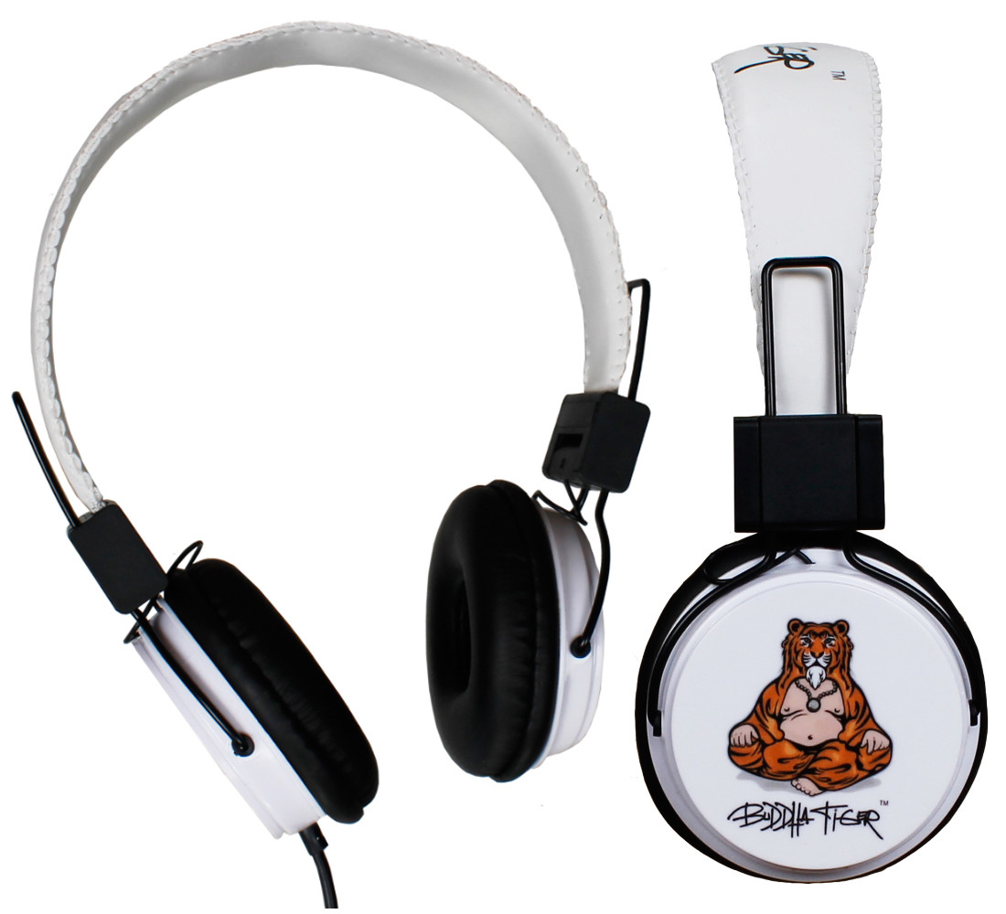 HEADPHONES OVER EAR RETRO 3.5MM BUDDHA TIGER SPIRIT MUSIC GAMING EAR