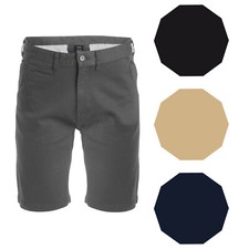 Mens Cotton Flex Stretch 4-Pockets Chino Shorts Sizes 30-42 NEW FREE SHIPPING