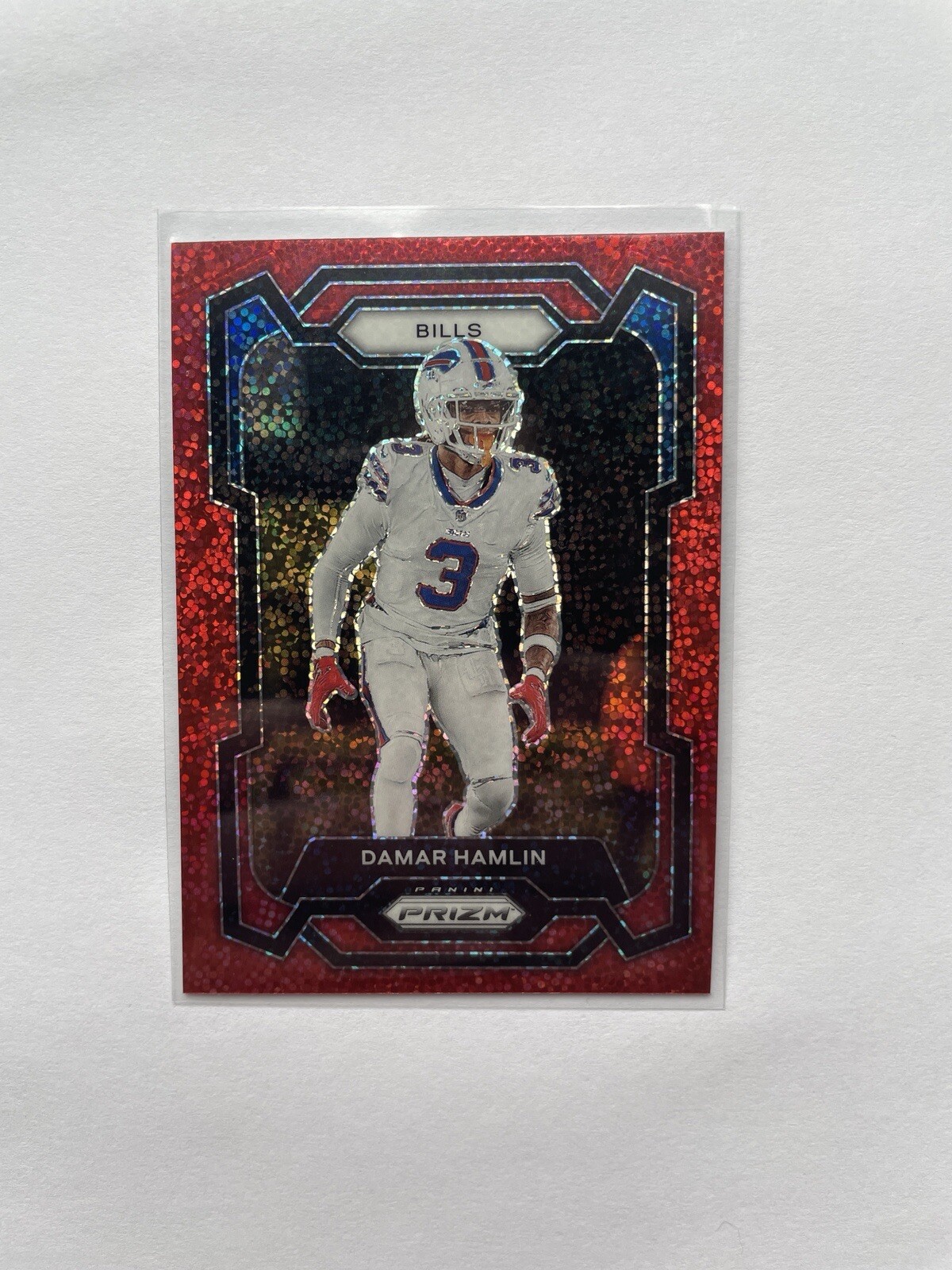 2023 Panini Prizm Damar Hamlin Red Sparkle SP #27 Buffalo Bills
