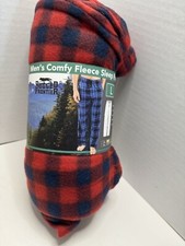 Rugged Frontier Men  s Comfy Fleece Sleep Pant, Red Gray Plaid, Size L