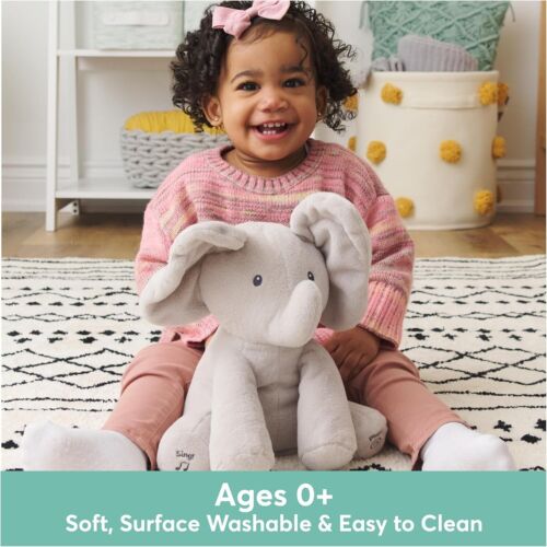 GUND Baby Animated Flappy der Elefant Plüschtier, singendes Stofftier grau NEU - Bild 5 von 9