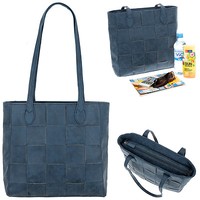 Handtasche Alessandro Basket Schultertasche Kunstleder A4 Tasche 5801 Blau +Etu