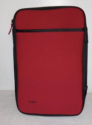 Belkin 11 inch Red Laptop Sleeve Lined w Zipper Pocket B2B081