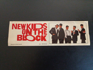 New Kids On The Block Car Bumper Sticker 1989 Unpeeled NKOTB