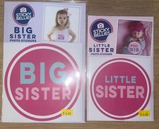 Sticky Bellies Little  Big Sister Girls 8 Stickers Total