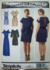 Scoop dress open back Designer Rowley pattern 2406 size  14 16 18 20 22 UNCUT