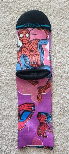 Stance X Marvel Spidey Magenta Poly Crew Socks Sz Large Youth - Picture 9 of 9
