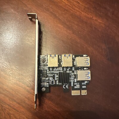 PCI-E to USB Adapter 4-port PCI-E X1 to USB 3.0 Riser Card Extender Board Mining