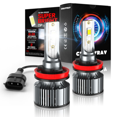 For 2007-2017 Nissan Altima Pair H11 COB LED Headlight Bulb Low Beam 6000K White