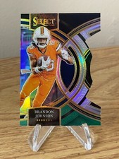 Brandon Johnson BLACK & GREEN PRIZM Die-Cut 2023 Panini Select #189 PREMIER