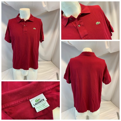 Lacoste Alligator Polo L Men Sz 6 Red 