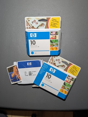 Genuine +HP Invent 10 Cyan Ink Cartridge x2 C4841A 28ml EXP 04/06 | eBay