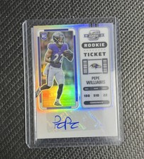 🔥2022 PEPE WILLIAMS CONTENDERS OPTIC FOOTBALL ROOKIE TICKET AUTO SILVER🔥